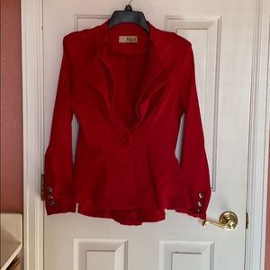 Red Stretch Suit Jacket